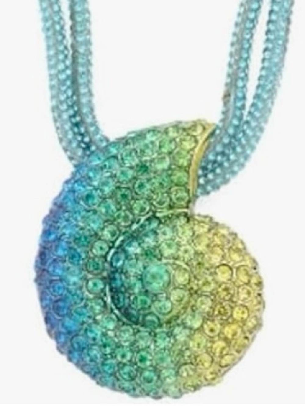 Betsey Johnson Crystal Shell Pendant Necklace